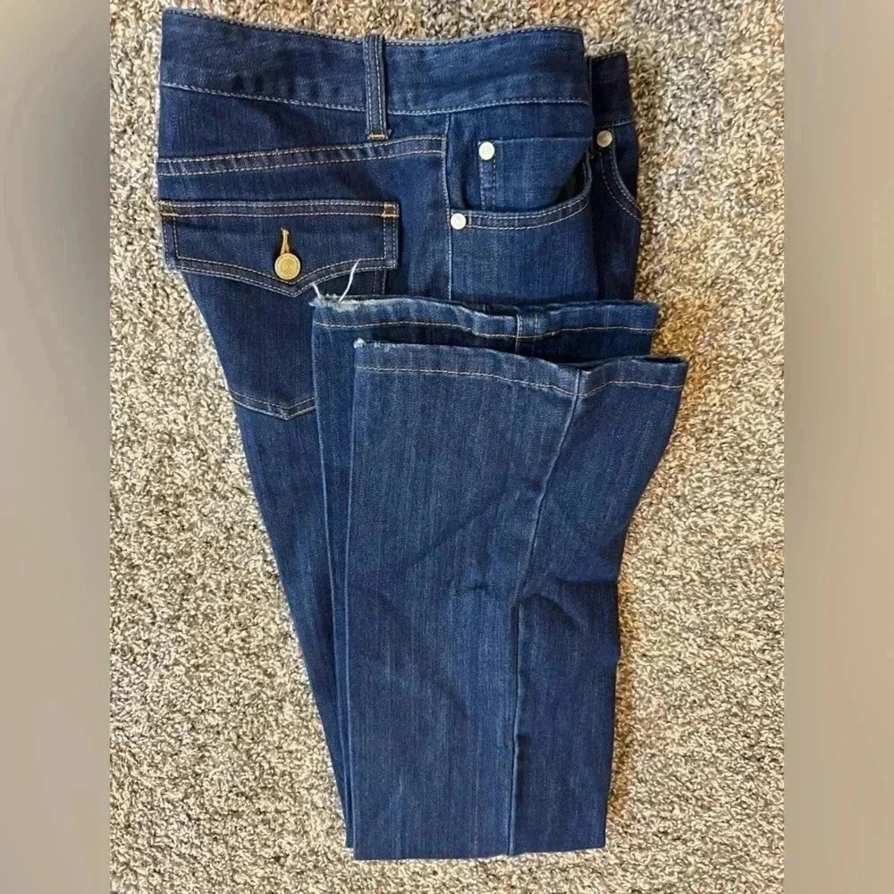 Inc festival boot cut blue denim jeans with covered pockets - Picture 12 of 12